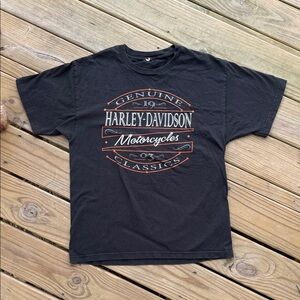 Vintage Y2K Men’s Large Harley-Davidson Black Crewneck Short Sleeve T-Shirt